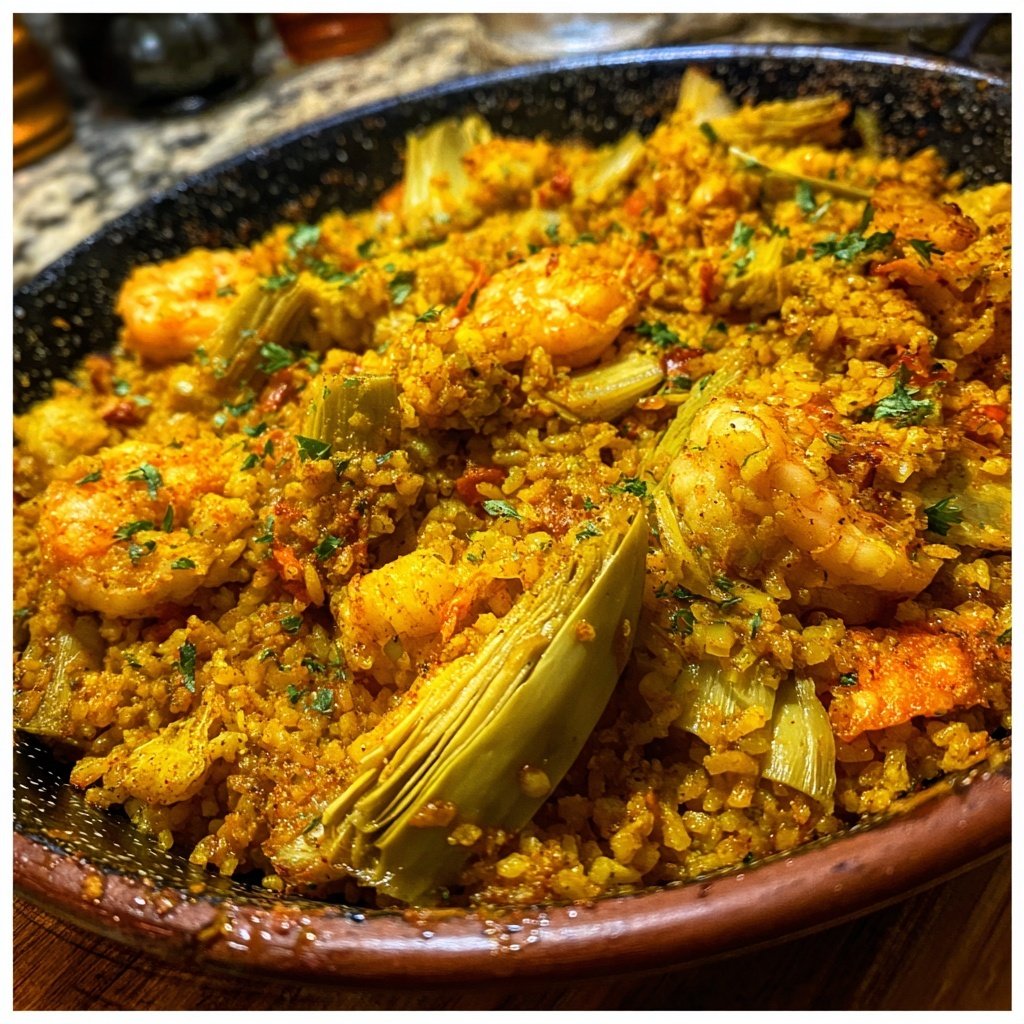 Paella mit Artischocken
