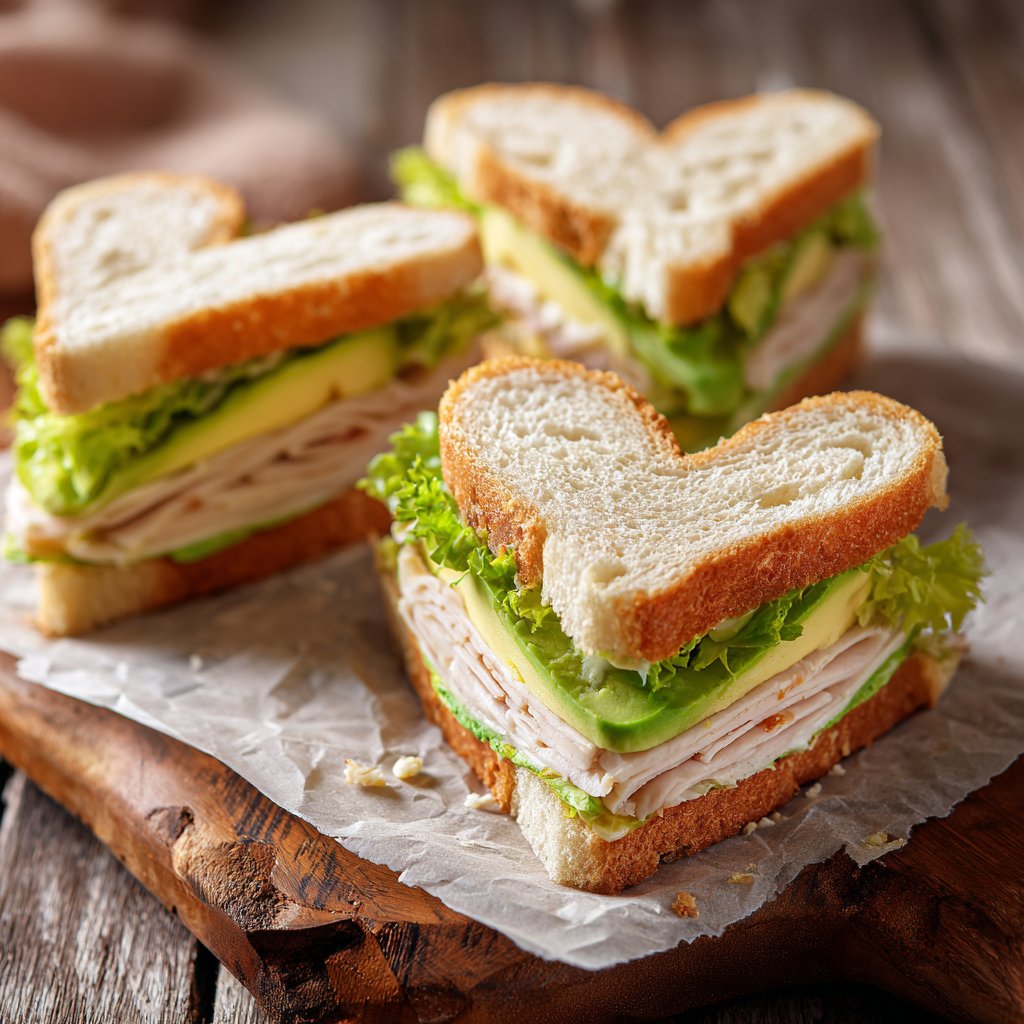 Herzförmige Sandwiches
