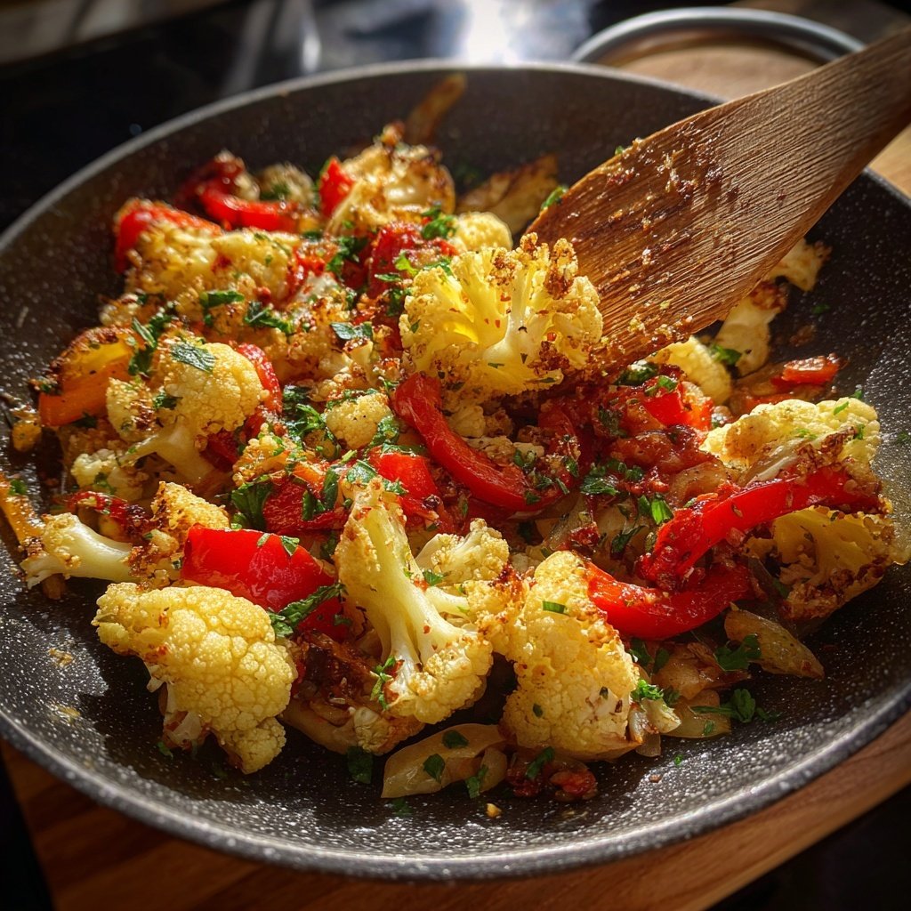 Blumenkohl Pfanne Mit Paprika