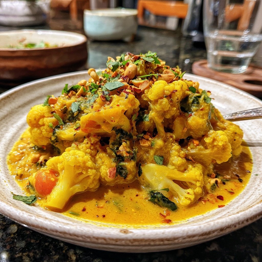 Blumenkohl Curry Mit Erdnussnote