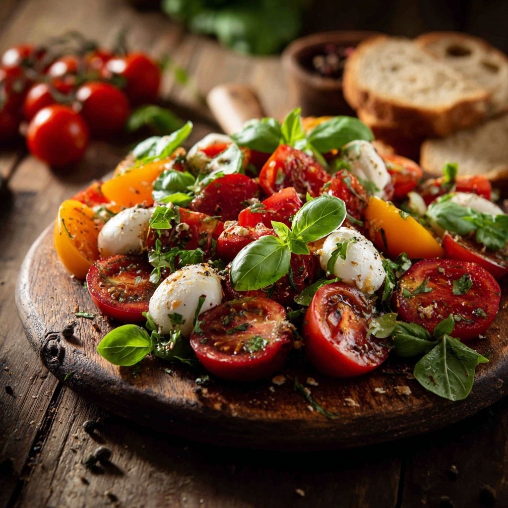 Salat Zum Grillen Mit Tomaten Und Mozzarella